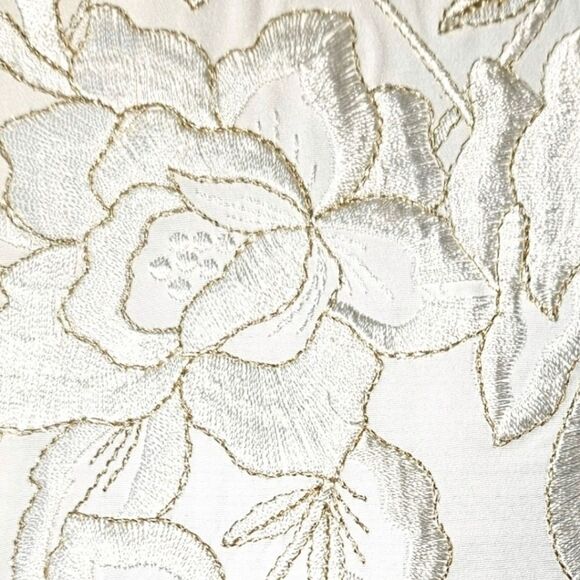 Kathy Cho Women's New Long Sleeve Floral Gold Embroidery Dress Blouse - Picture 6 of 16